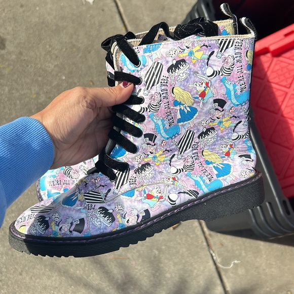 Alice in Wonderland Boots - Picture 2 of 7